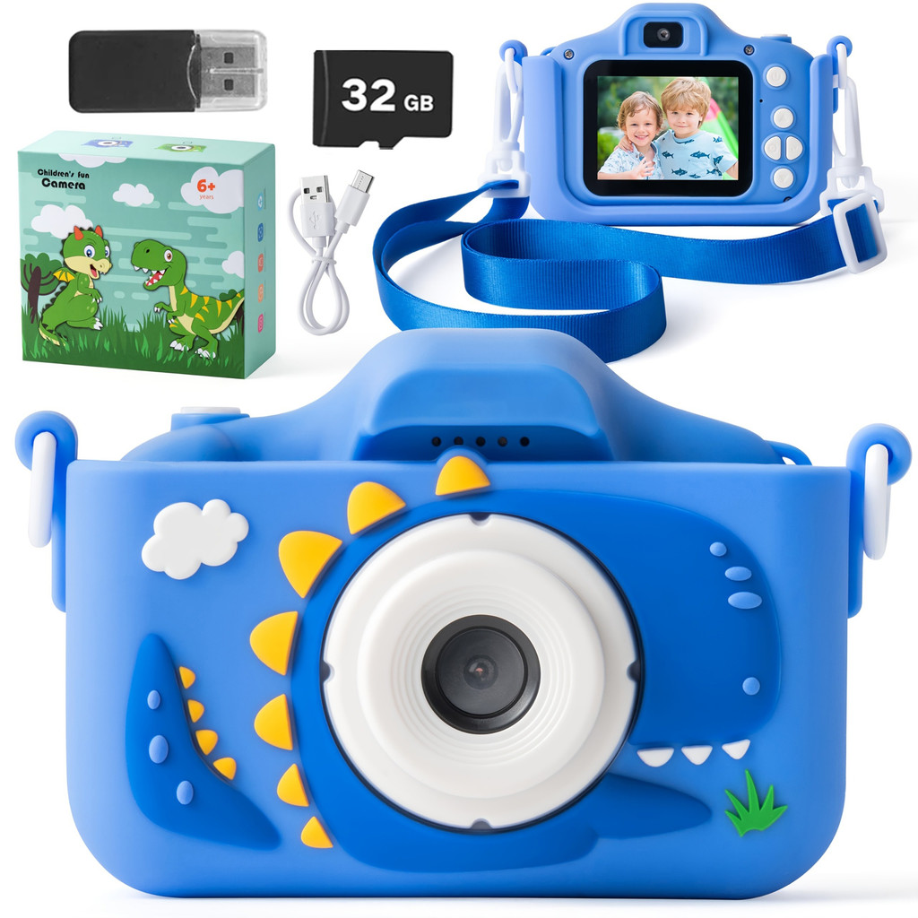 KIDDMEE X13S Kids Camera HD Dual Cartoon Tyrannosaurus Rex Child ...