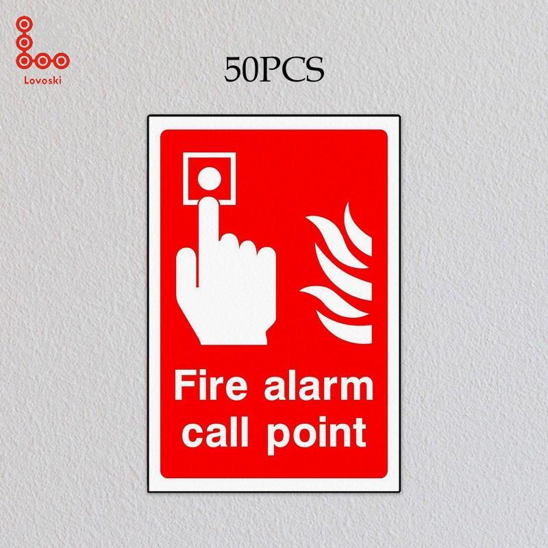 [Lovoski] 50Pcs Fire Alarm Call Point Sign Stickers Helpful Reminder ...