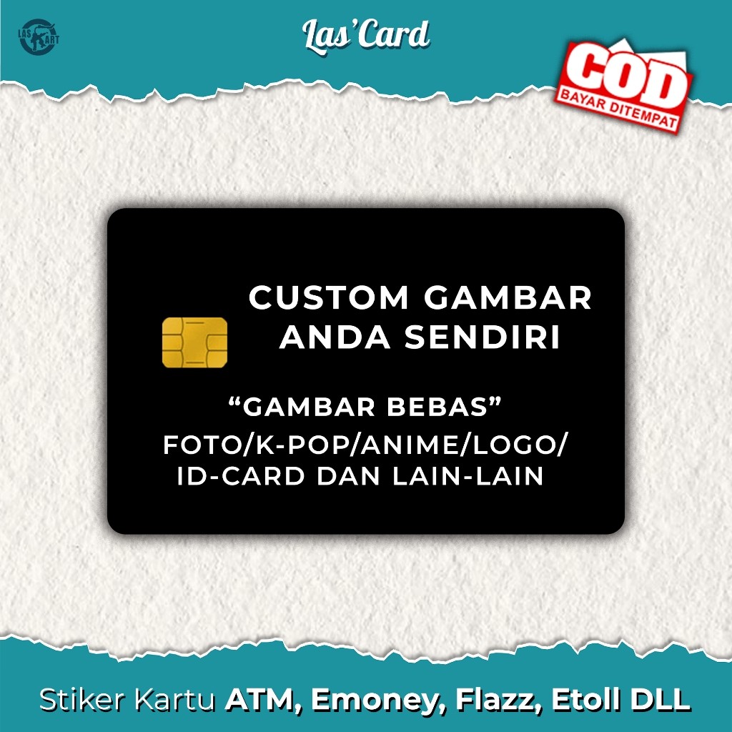 GARSKIN STICKERS FOR ATM CARD/E-MONEY/FLAZZ PLAIN CUSTOM ANIME, KPOP ...