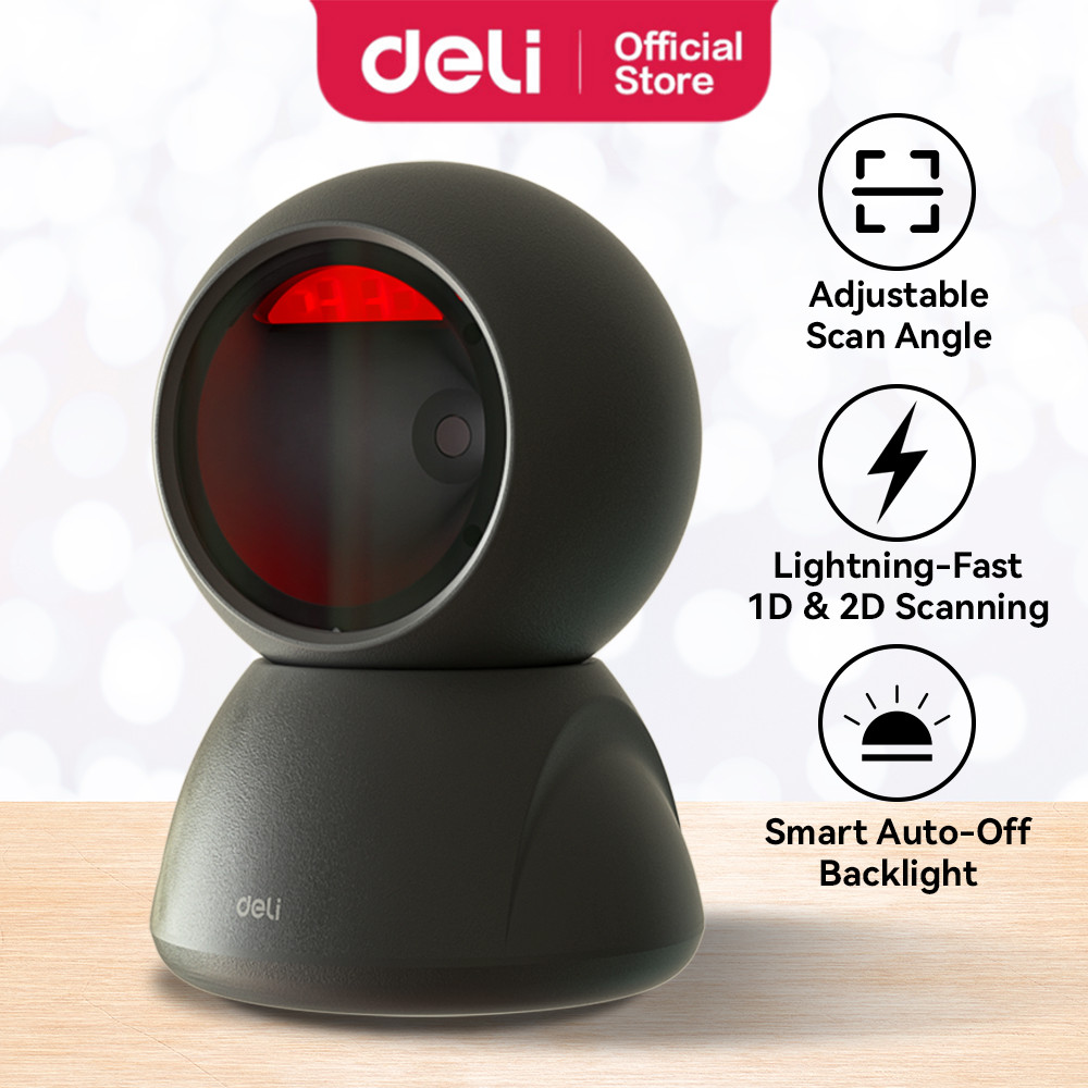 Deli Desktop Barcode Scanner 32-Bit Fast Recognition For Office ...