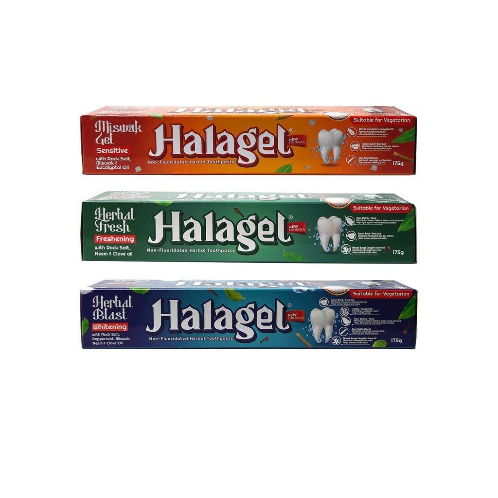 Halagel Herbal Blast/Herbal Fresh/Miswakgel Toothpaste 175gm | Shopee ...