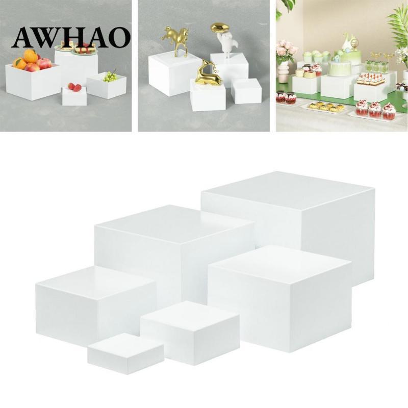 AWHAO 6pcs Buffet Risers Acrylic Riser Display Stand Cube Display ...