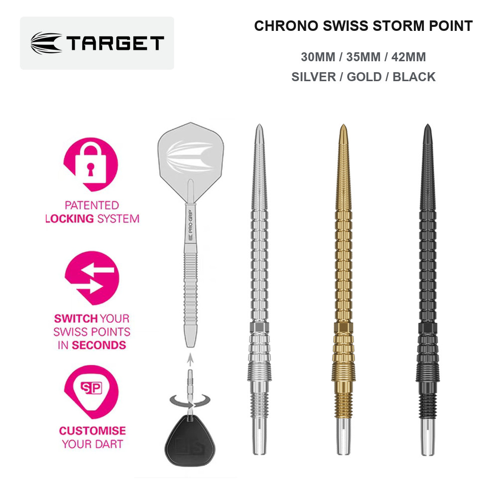 Target Darts CHRONO SWISS STORM POINT 30mm/35mm/42mm Silver/Gold/Black ...