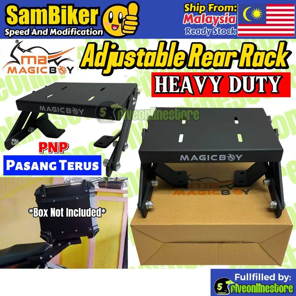 MAGIC BOY Adjustable Rear Rack Lipat Y15ZR Y16 LC135 V2-V8 VF3i185 ...