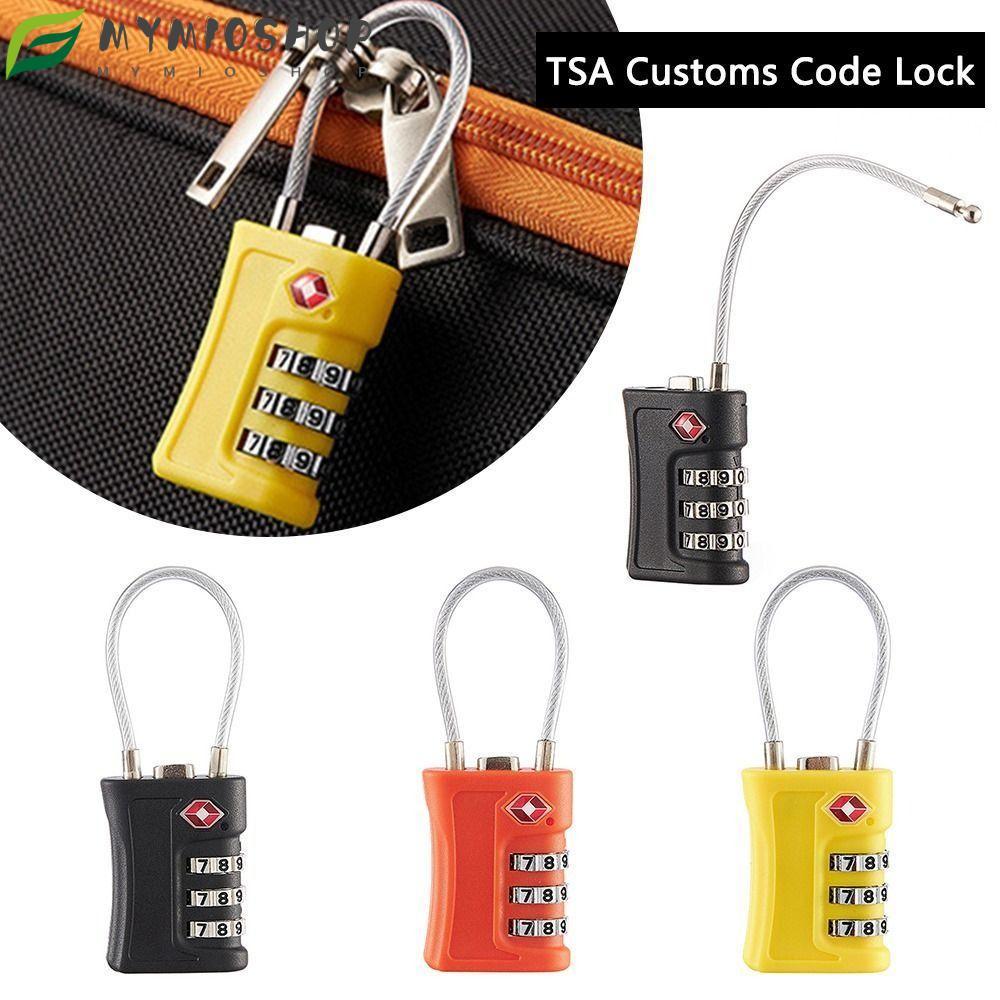 MIOSHOP Customs Password Lock, Anti-theft Wire Rope 3 Digit Combination ...
