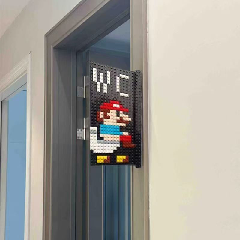 Mario Toilet Door Sign Creative Building Block Style WC Signs Funny ...