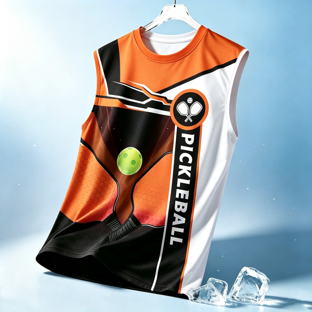 Pickleball T Shirt For Men Round Neck Quick-Drying Running Singlet ...
