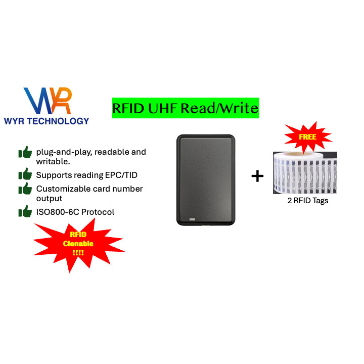 Cloning Service - UHF RFID Reader Writer short range– Driver-Free RFID ...