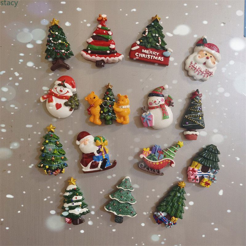 【In delivery】 Christmas Theme Christmas Refrigerator Sticker Santa ...