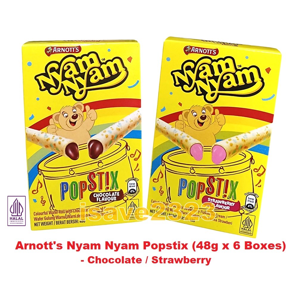 [HALAL] Arnott's Nyam Nyam Popstix Chocolate Flavour (48g x 6 boxes ...