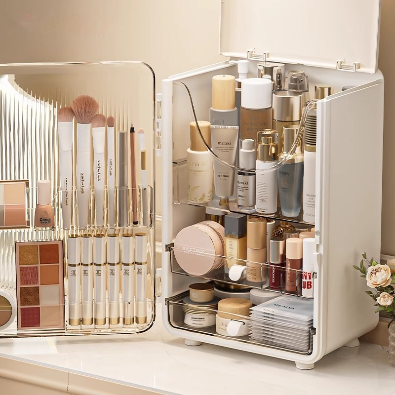 Makeup Organizer Foldable Cosmetic Organizer | Dustproof Cosmetic ...