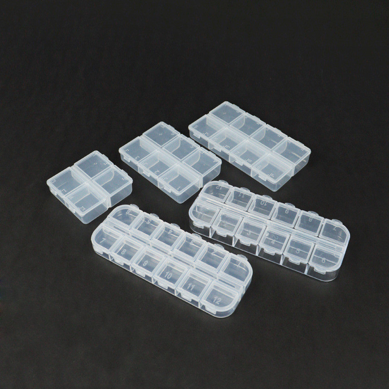 P PP Trendy Simple Long Transparent Plastic Sub-Packing Box Double Row ...