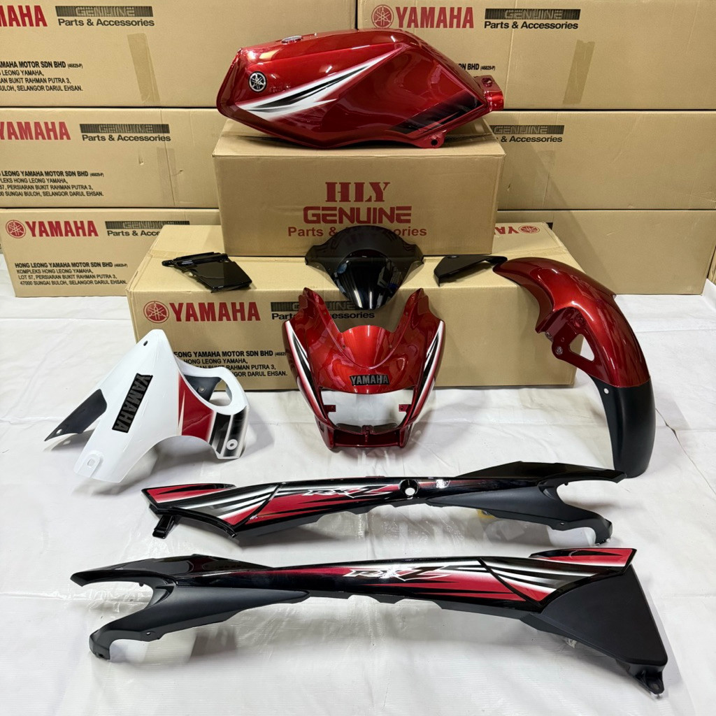ORIGINAL RXZ YAMAHA RXZ 5PV CATALYZER BODY COVER SET WARNA SKALA MERAH ...