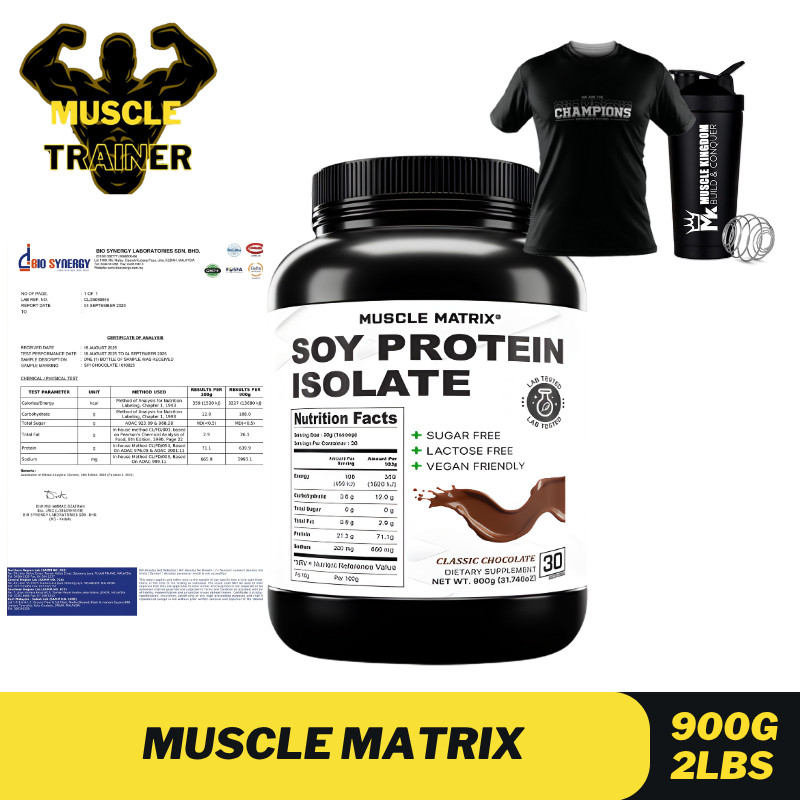 Muscle Matrix Soy Protein Isolate Chocolate Vegan Plan Base Protein Lab ...