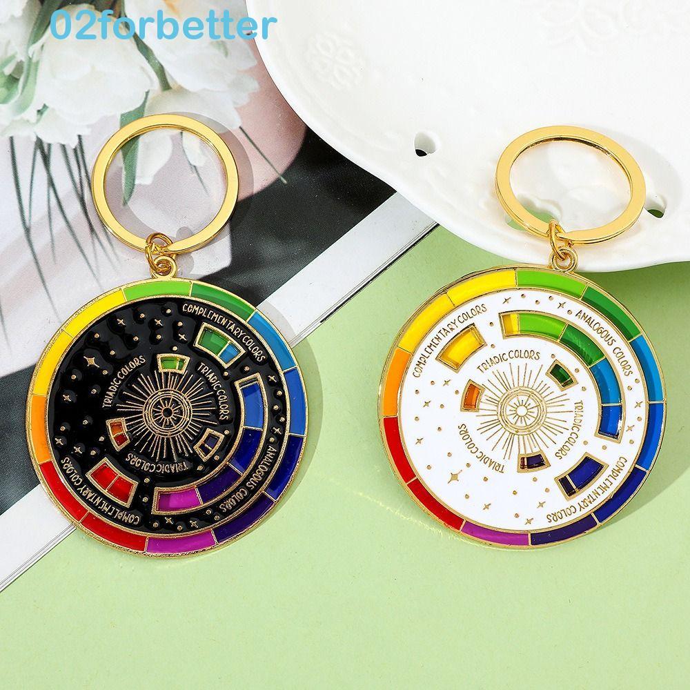 FORBETTER Spinning Color Compass Keychain, Metal Rotatable New Color ...