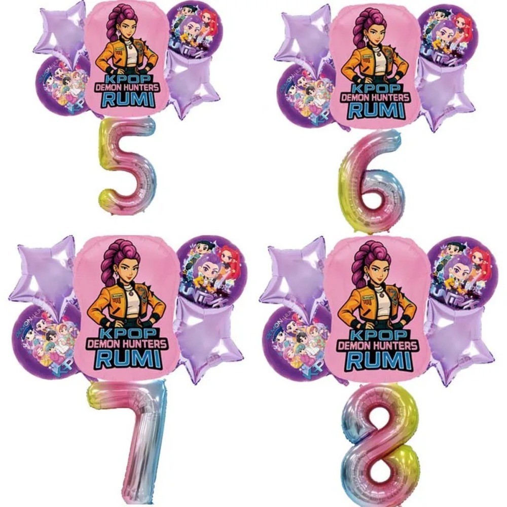Kpop Demon Hunters Birthday Theme Rumi Balloon Music Gir Number 1-9 ...