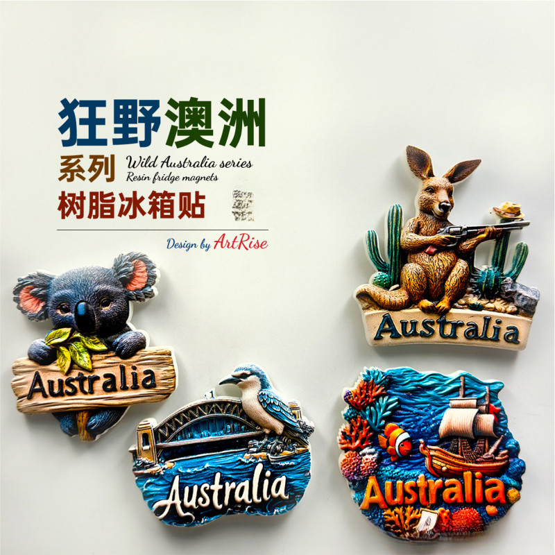Wilde Dieren Nationale Vlag Van Australië 3D Koelkast Magneet