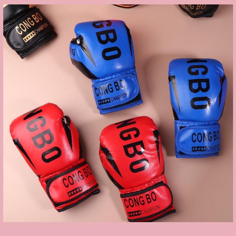 Kids 6oz Professional Boxing Training Sparring Gloves PU Leather Kids ...