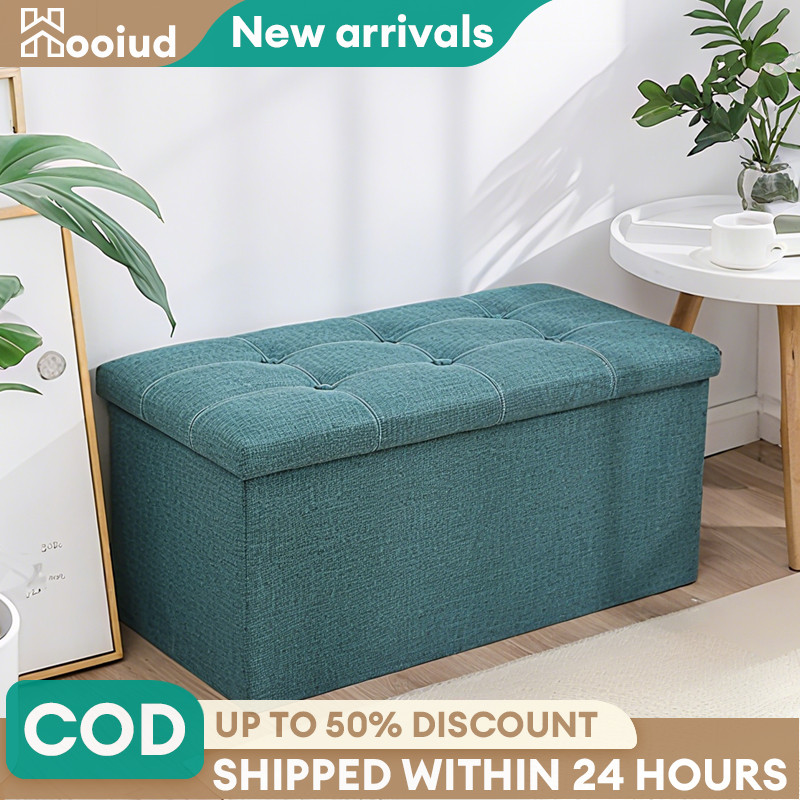 Extra Large 110L Storage Stool, Sofa Storage Box Collapsible Storage ...