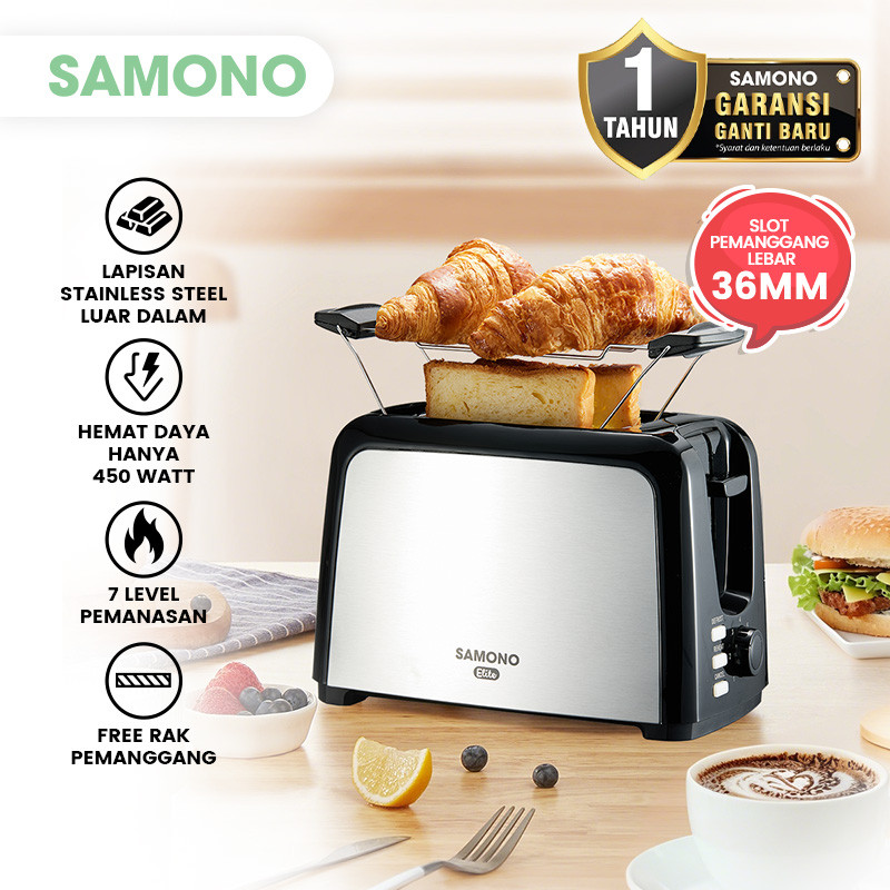 SAMONO Toaster 450 Watt 7 Level Heater With Grill Rack Defrost and ...
