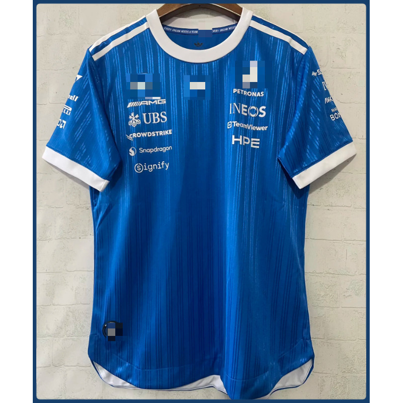 2026 F1 AMG Blue Shirt George Russell Black and White Racing Shirt [in ...