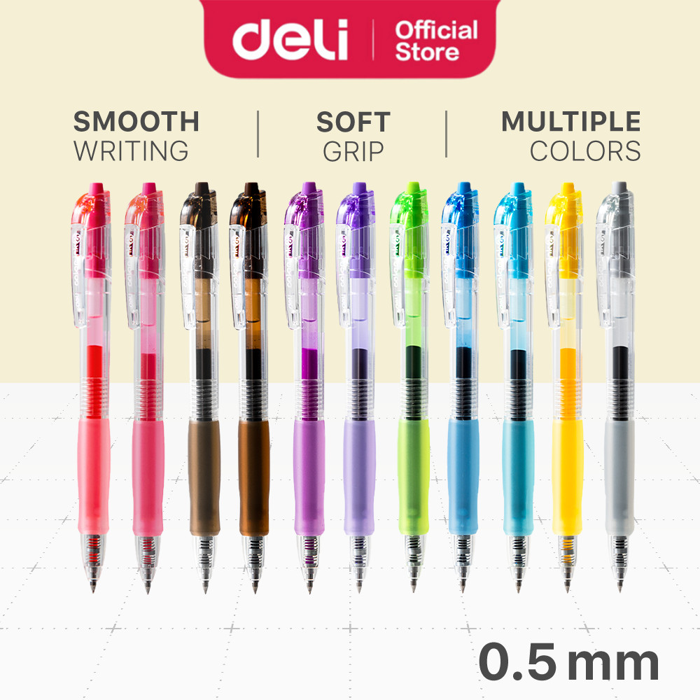 Deli NEW Gradient Gel Pen Multicolor Ball Pen 0.5mm Smooth Writing ...