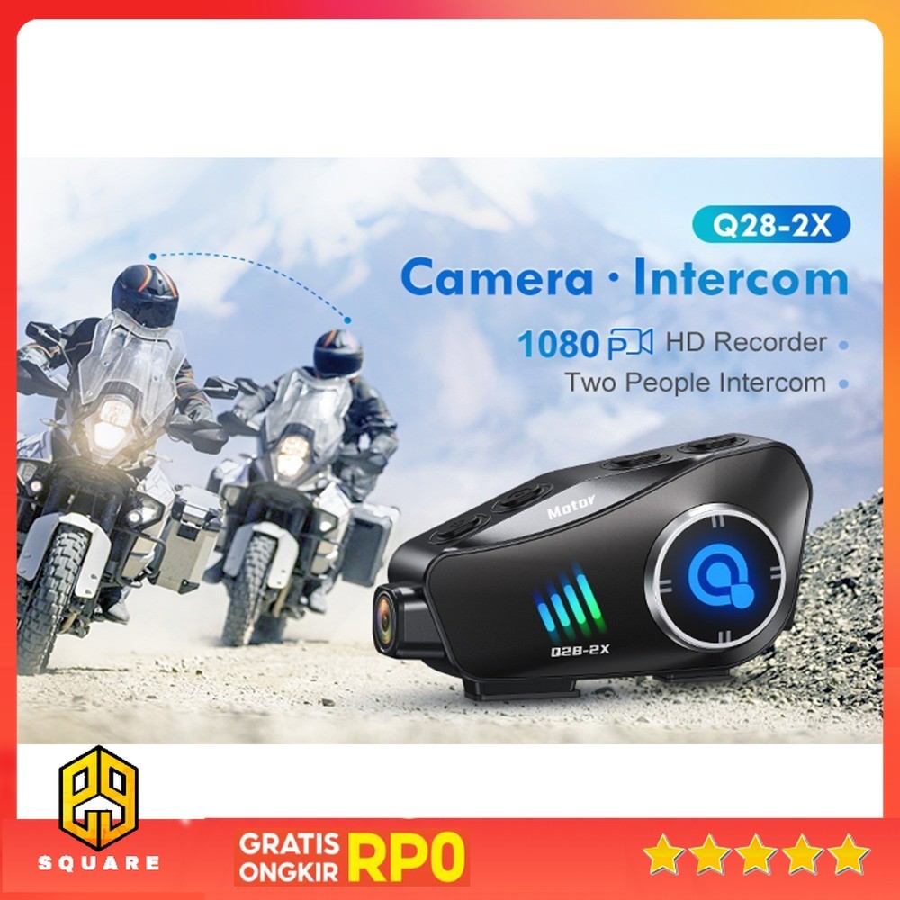 EAUTO Intercom Helmet Bluetooth Headset 2 Riders Camera Recorder 1080p ...