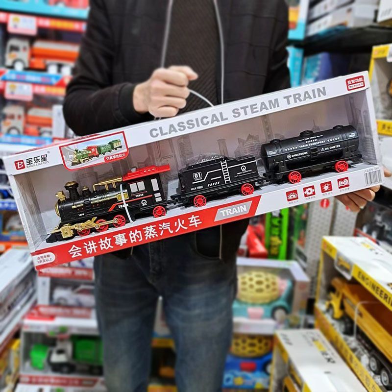Baolexing Simulation Inertial Steam Retro Train Model Music Lighting ...