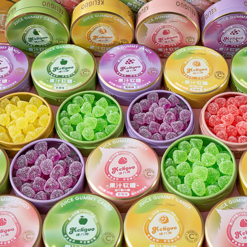 T Tree Fruit Vitamin C Marshmallow Sour q Candy Tin Box qq Candy Sour ...