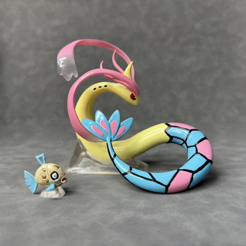 12cm Pokemon Milotic & Feebas Minas Milotic Evolutionary Group Statue ...