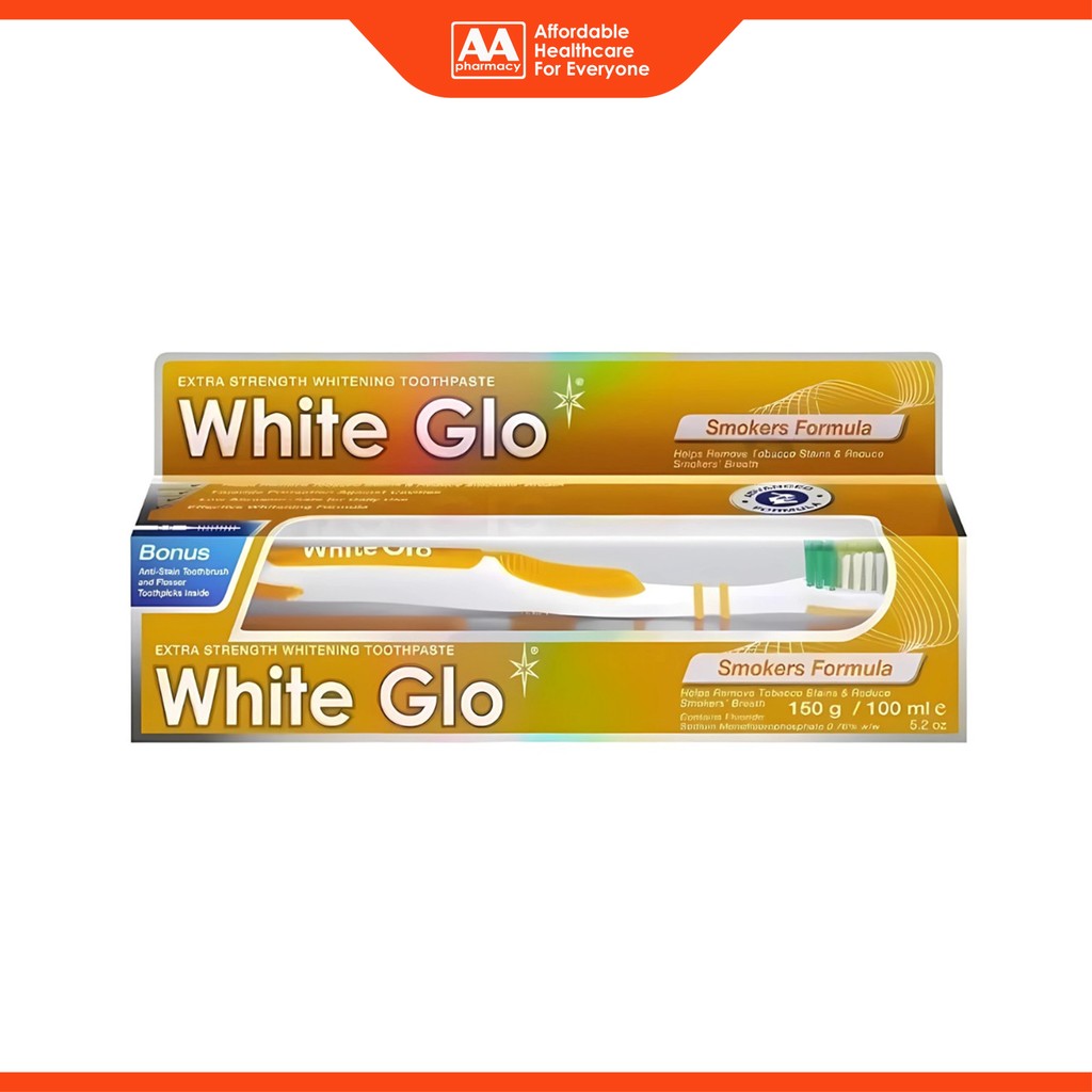 White Glo Extra Strength Whitening Toothpaste - Smokers Formula (150g ...