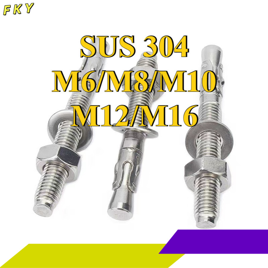 1-5pcs M6 M8 M10 M12 SUS Vis Schaal Buis Driedelige een stuk Interne Expansie bout Beton Anker Schroef  13