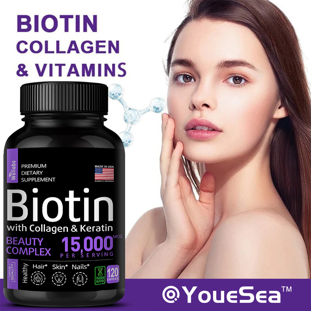 Biotin Collagen Supplement, for Hair Skin and Nails Vitamin Supplement ...
