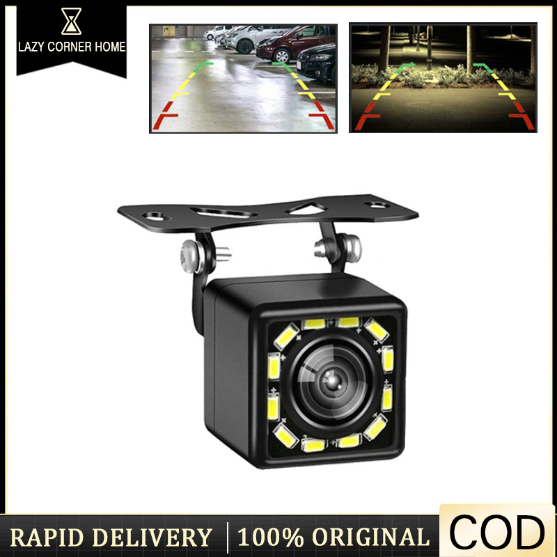 Car Reverse Camera 12 Led Night Vision Rear View Full HD Parking Camera ...