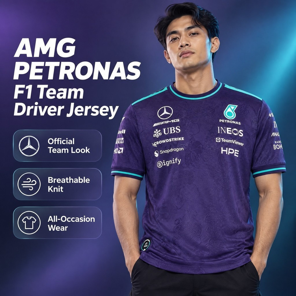 Mercedes Vanda Bloom F1 AMG 2026 Purple Jersey Driver George Russell ...