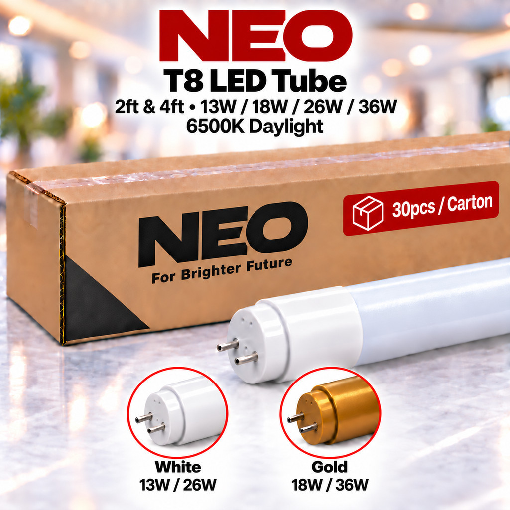 [ NEO ] (Carton) T8 LED Tube 2ft / 4ft | 13W 18W 26W 36W | Daylight ...