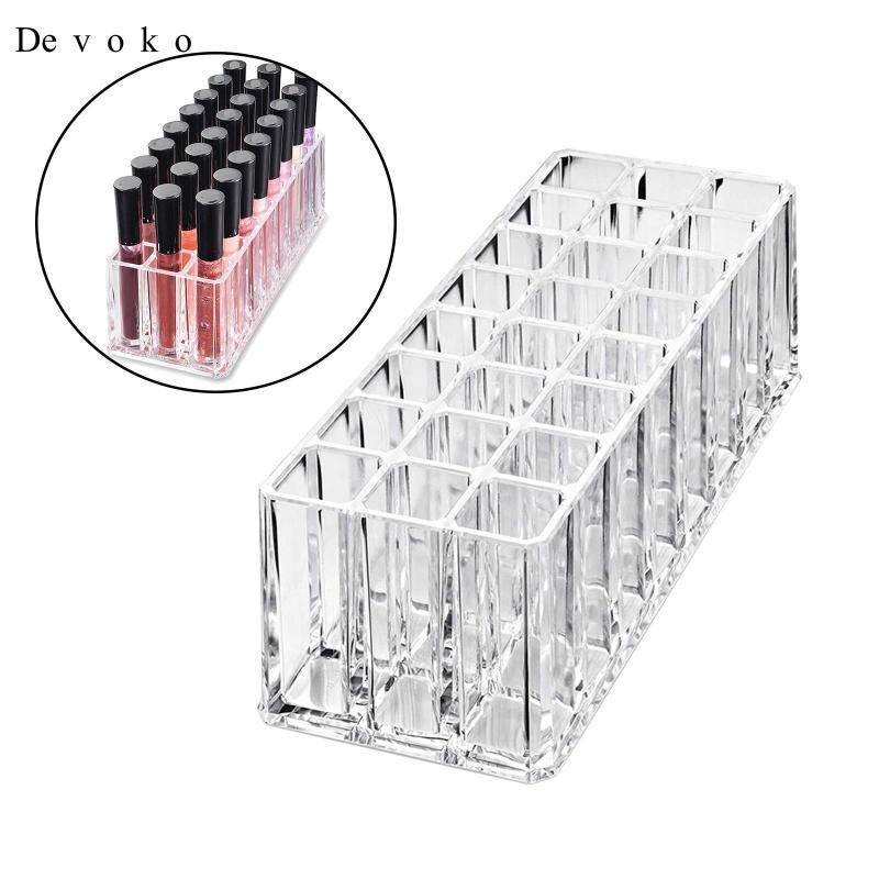 [Devoko] 24 Grids Lipstick Holder Clear Acrylic Lipstick Organizer for ...
