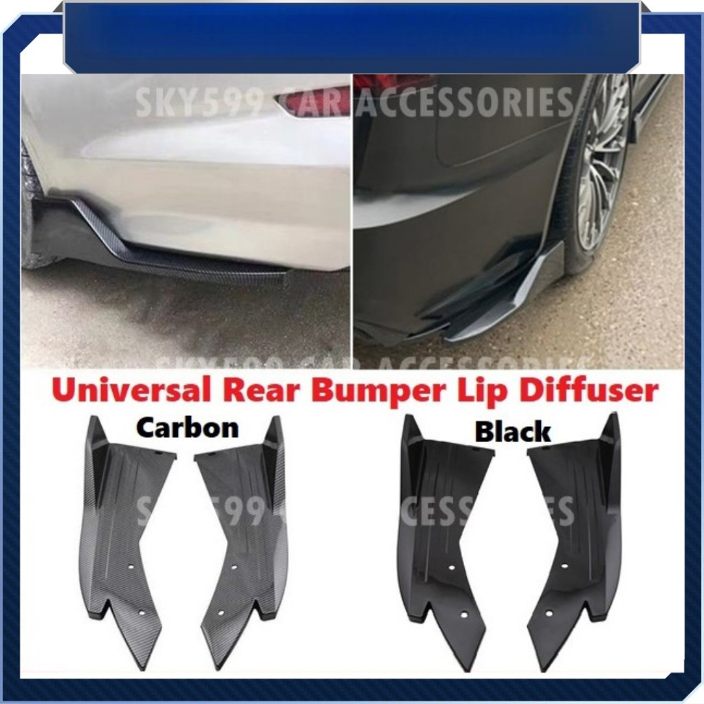 Universal Rear Bumper Lip Diffuser Winglet Wings Anti-crash Modified ...