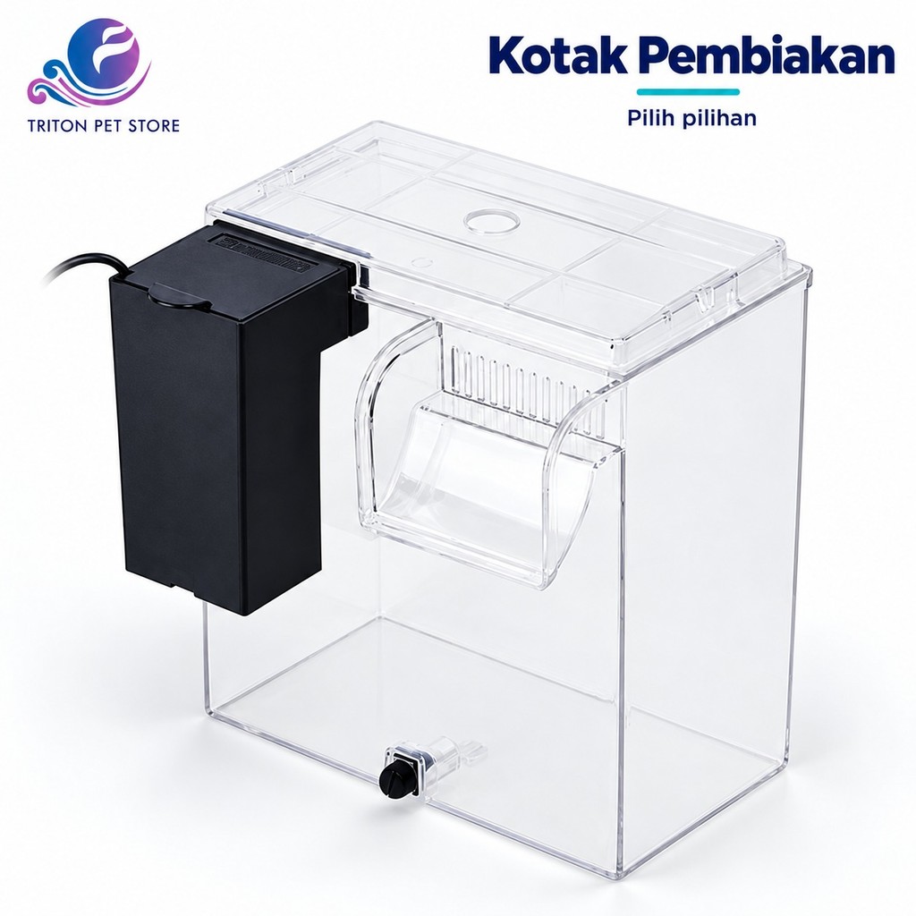 VASTOCEAN Hang-On Aquarium Breeding Refugium Box Transparent / Black ...