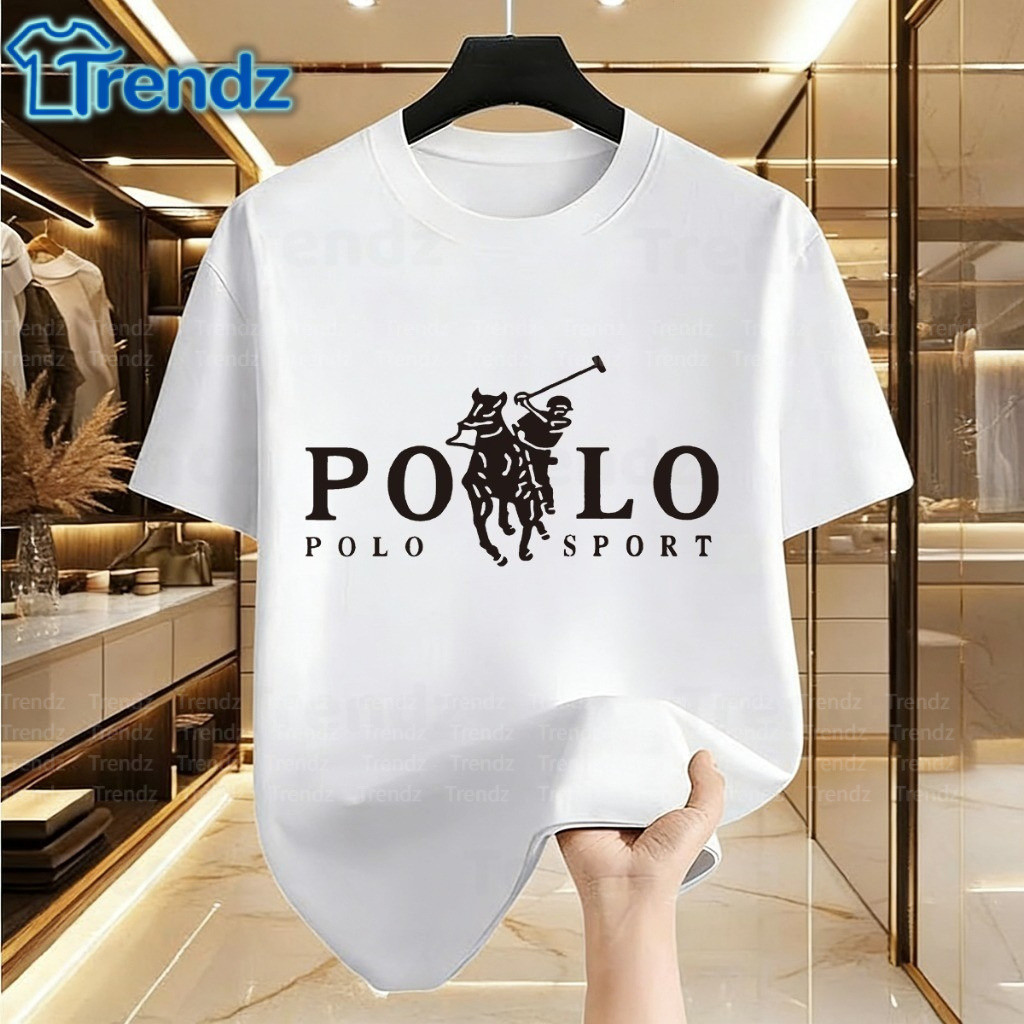 COD(24-hour shipping) Kasual menunggang kuda watak cetak lengan pendek ...
