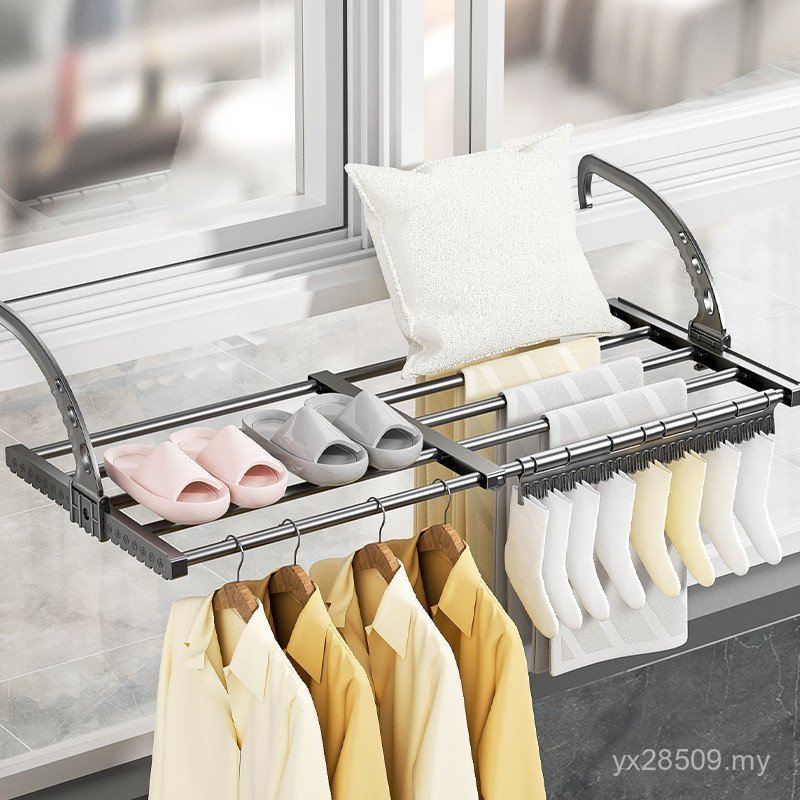 Retractable Window Sill Balcony Shoe Drying Rack Radiator Hanger ...