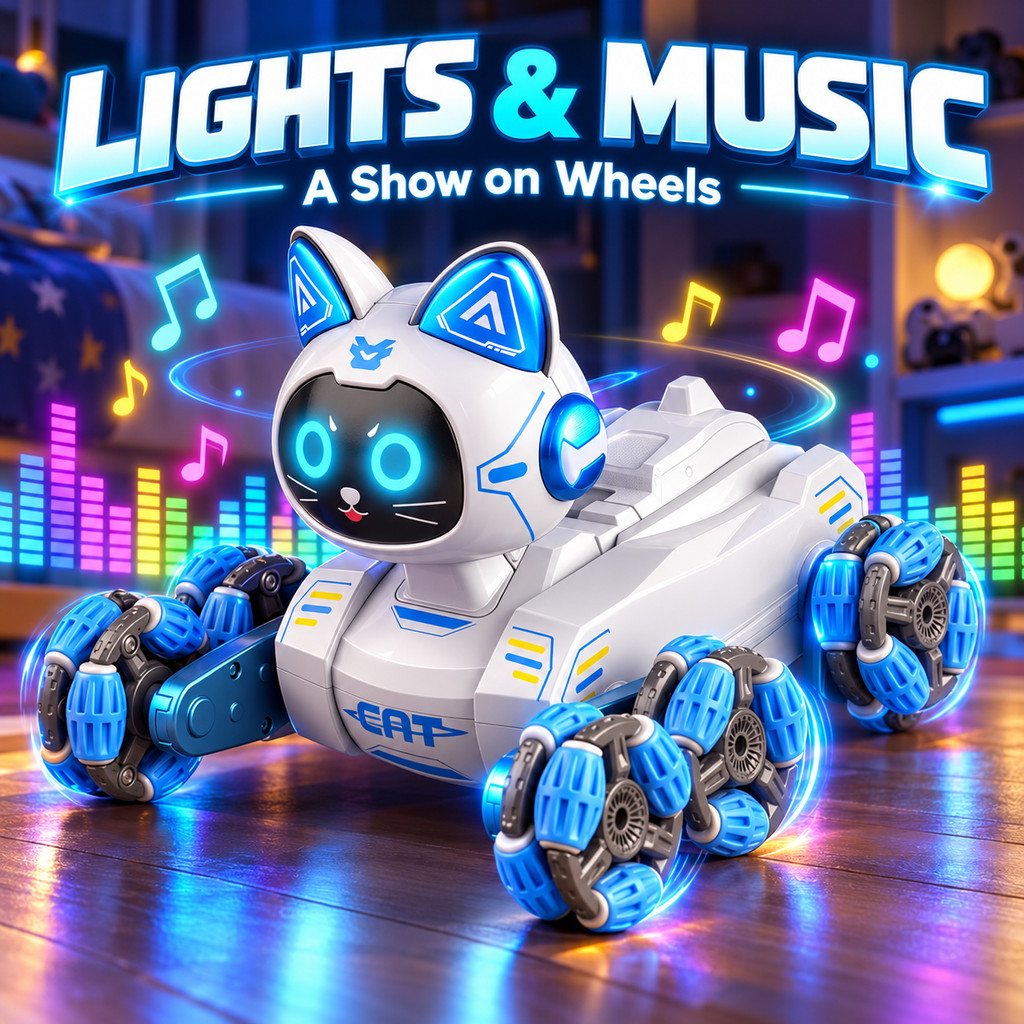 Stunt Robot Dog Car Toy Electric Remote Control Gesture Sensor 8 Wheel ...