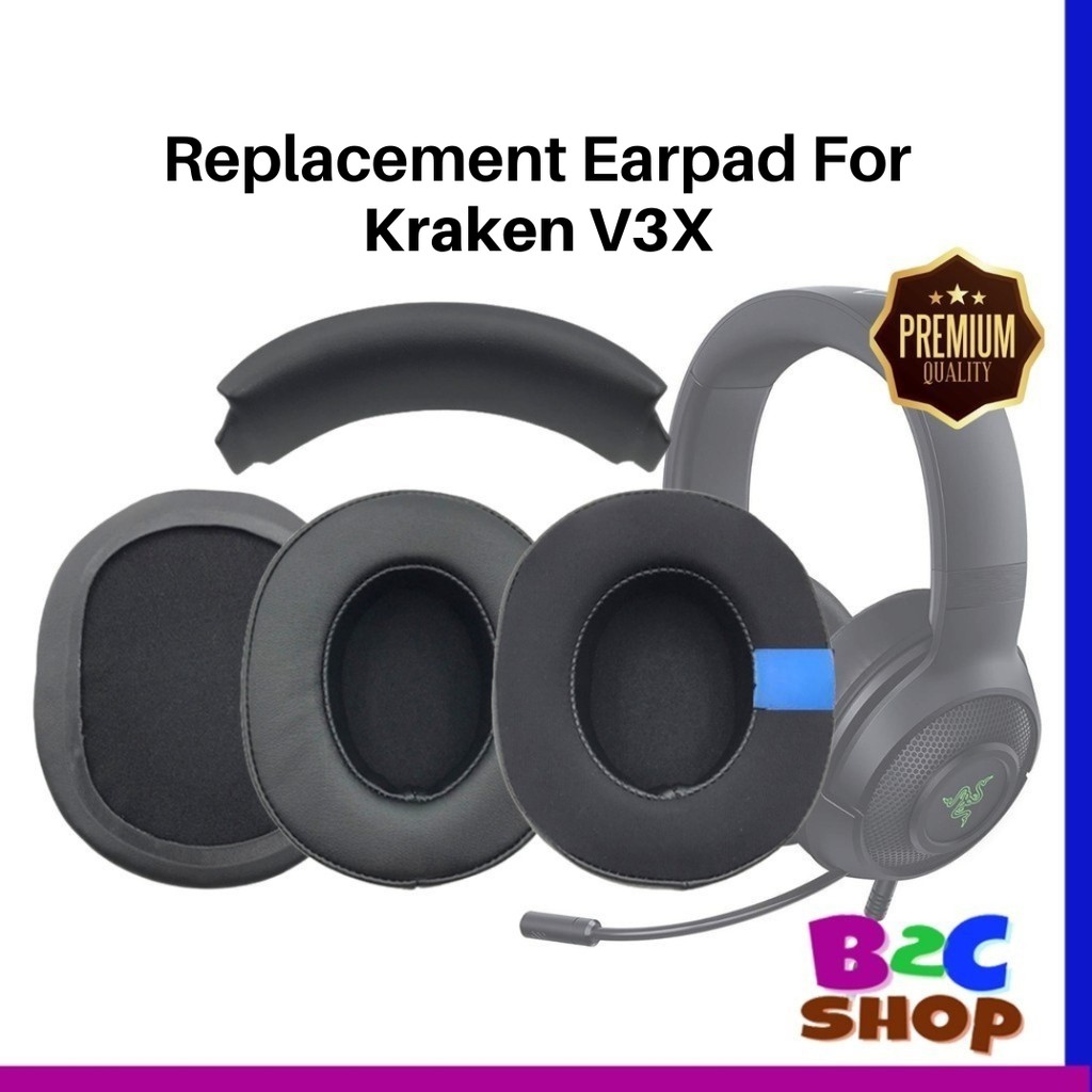 1Pair Razer Kraken V3X / V3 X Headphone Skin-like Leather Replacement ...