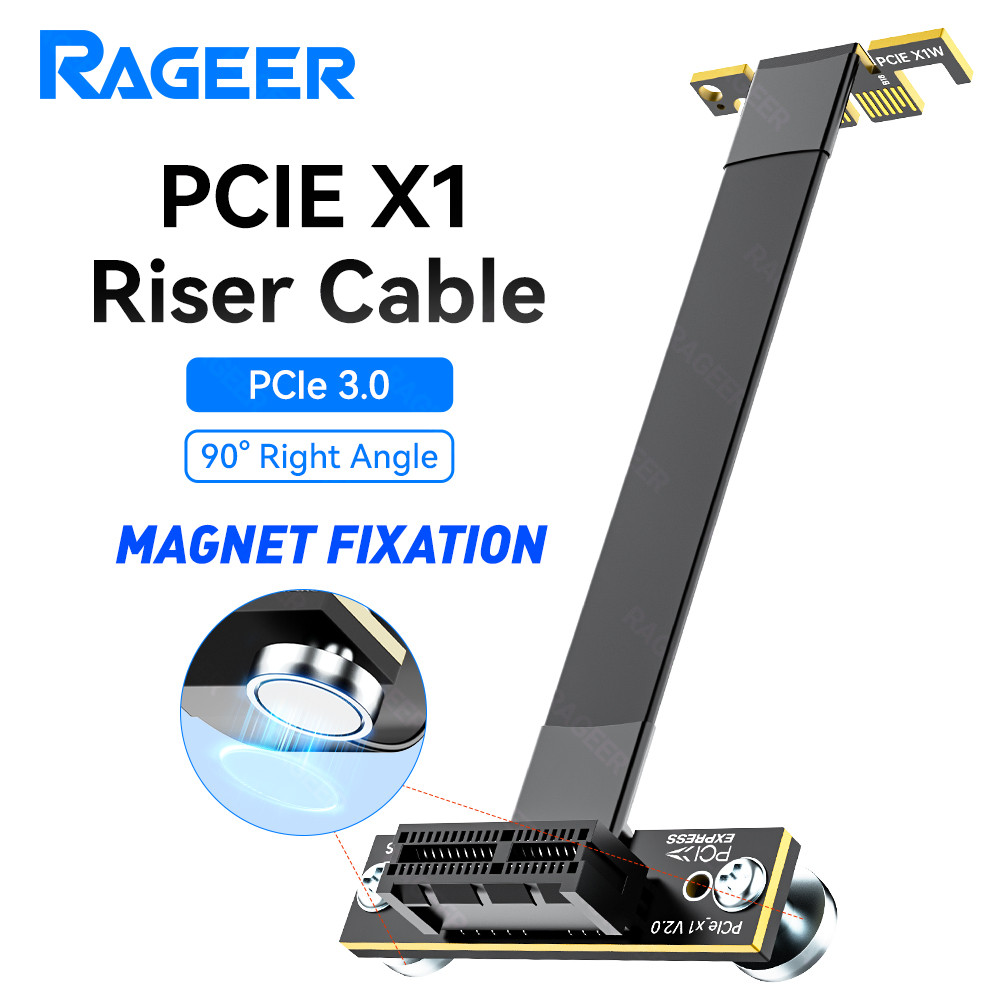 RAGEER PCIe 3.0 x1 to M.2 NVMe adapter with 10cm 90° cable, works with ...