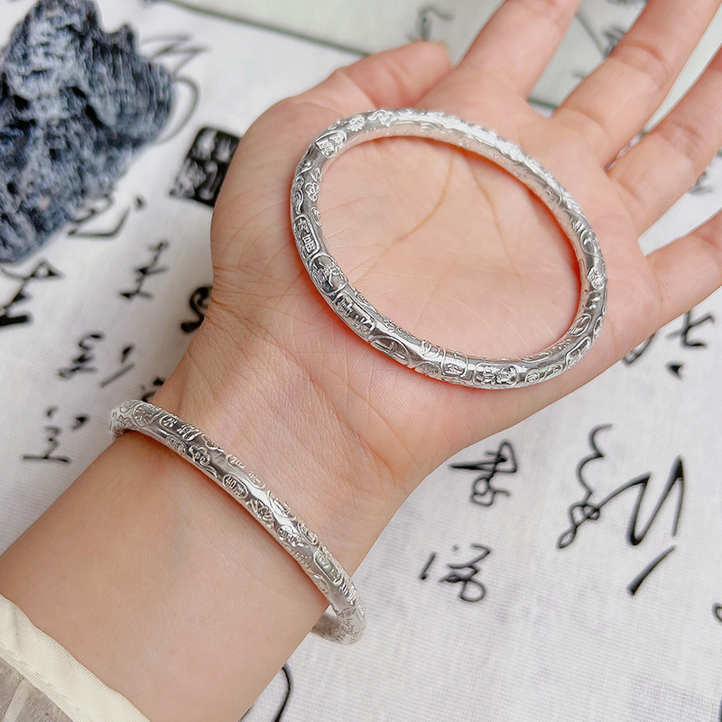 Lin Dasheng Jewelry Pure Silver 999 Solid Closed Pure Silver Bracelet ...