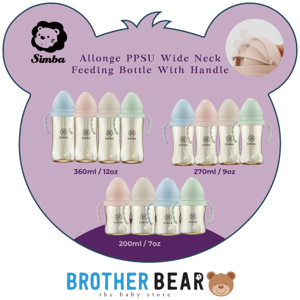 Simba allonge Milestone [200ML/270ML/360ML]PPSU Wide Neck Anti-Colic ...