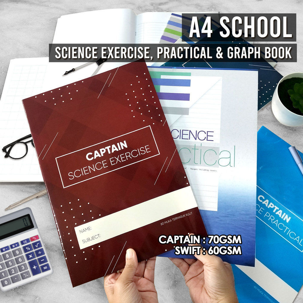 VCR A4 Exercise Book Science Graph Science Practice Notebook 60gsm ...
