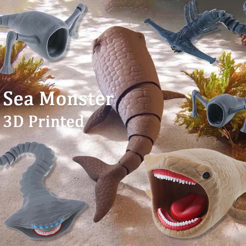 Sea Monster The Bloop Action Figure Toys 3D Printed Ghost Leviathan Sea ...
