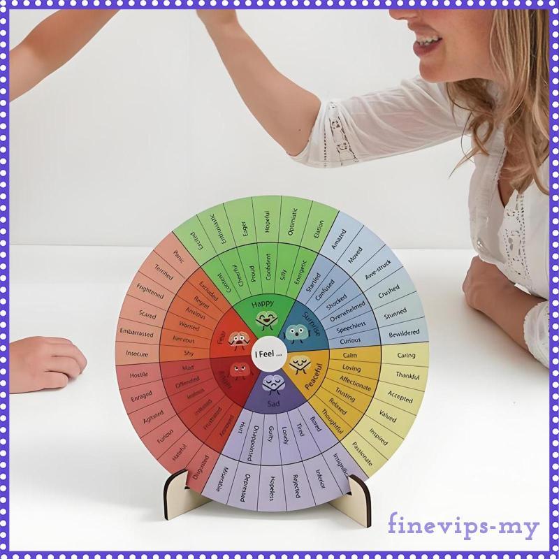[FinevipsMY] Feeling Wheel with Stand Emotion Chart Mood Wheel Decor ...