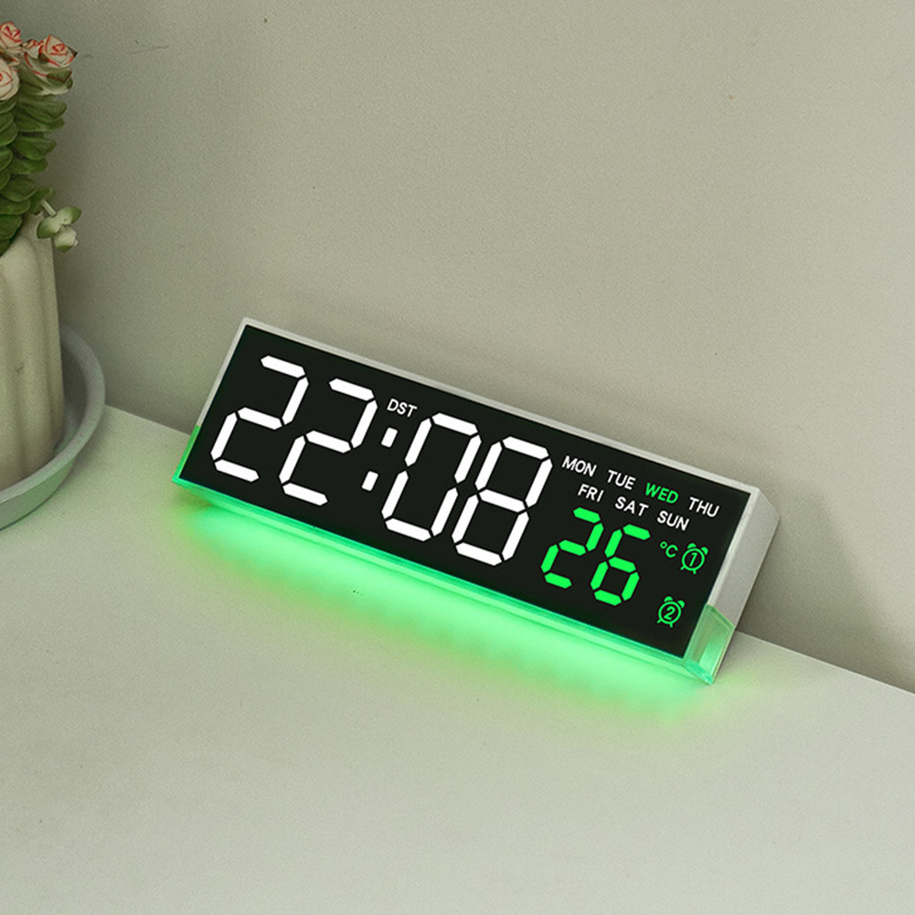 LED Clocks with Atmosphere Lights Desk Clock USB Charging Port Modern ...